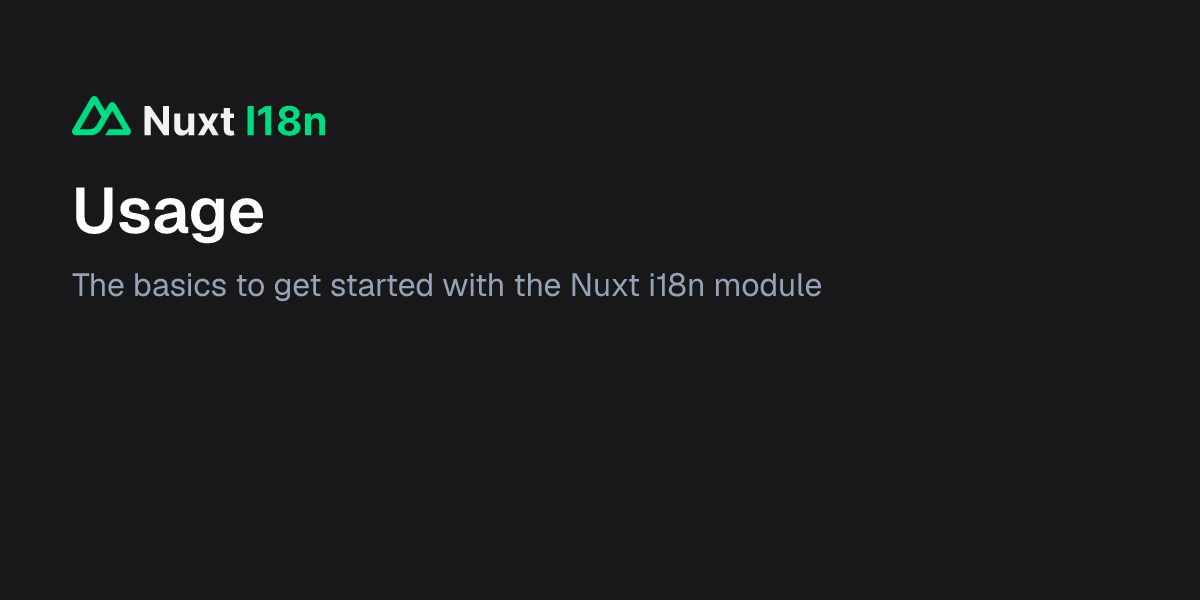 Usage - Nuxt I18n